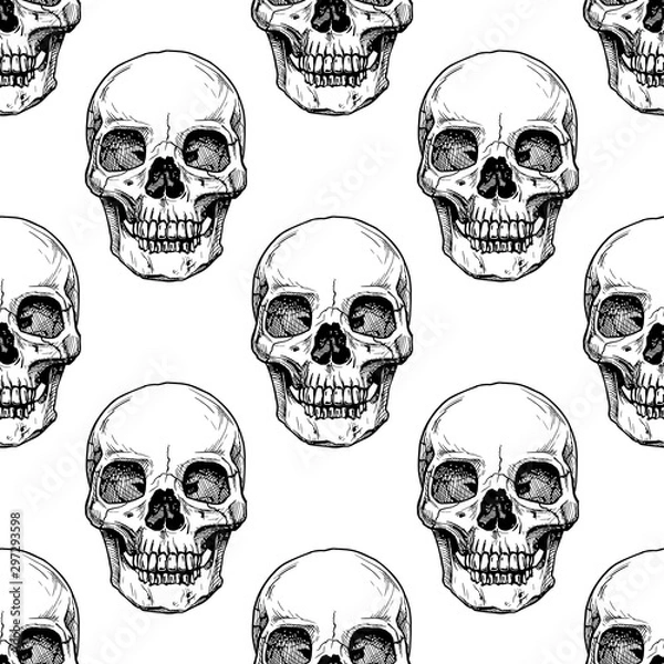 Obraz Pattern with human skull