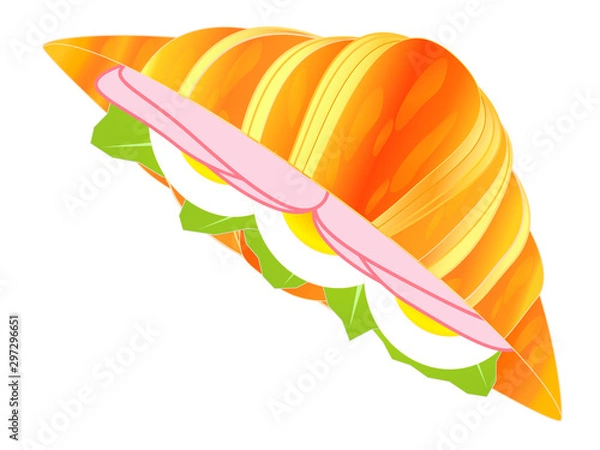 Obraz クロワッサンのハムサンド