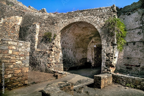 Obraz Ruins on Spinalonga island. Greece. Crete.