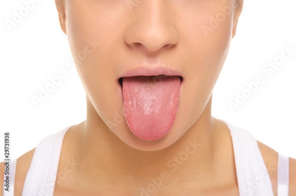 Obraz Kobieta przyklejała się do języka