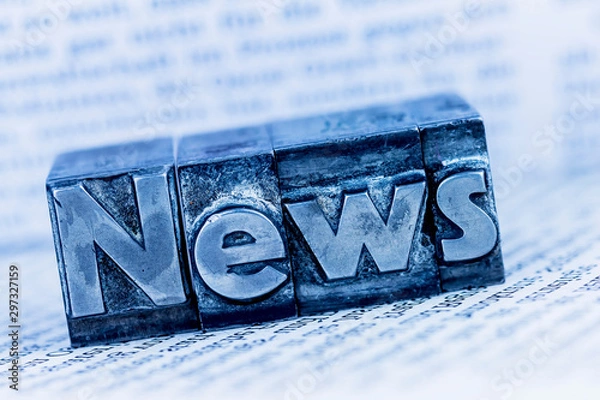 Obraz news in lead letters