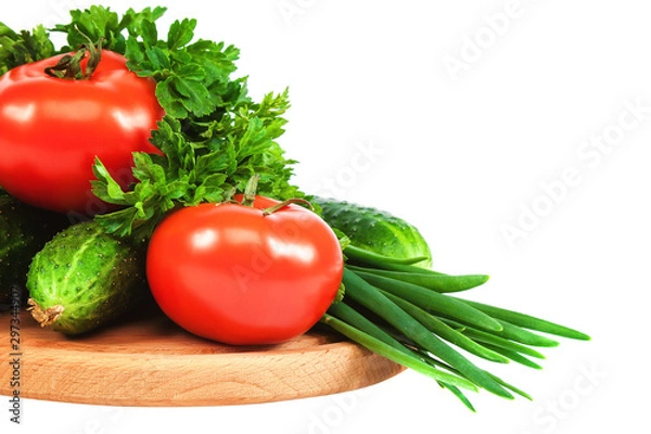 Fototapeta Fresh vegetables isolated on a white background
