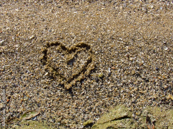 Obraz heart in sand