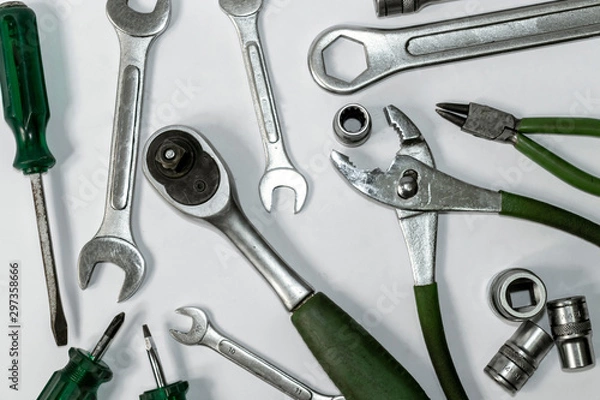 Obraz set equipment isolated on white background