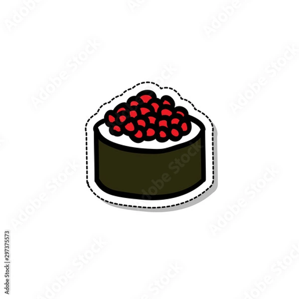 Obraz roll with caviar doodle icon, vector illustration