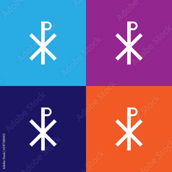 Fototapeta Christianity Chi Rho sign icon. Element of religion sign icon for mobile concept and web apps. Detailed Christianity Chi Rho icon can be used for web and mobile