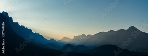 Fototapeta sunset in mountains