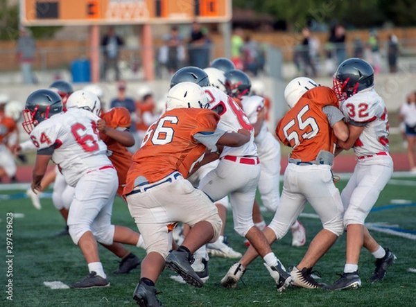 Obraz Great action photos of football players making amazing plays during a football game