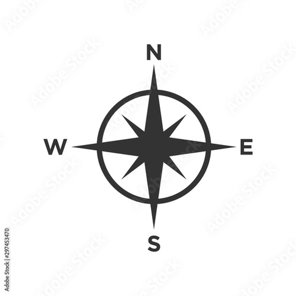 Fototapeta Compass icon vector symbol illustration EPS 10