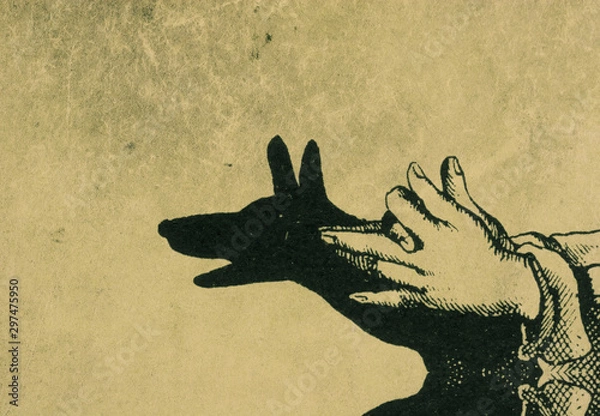 Obraz 影絵 オオカミ