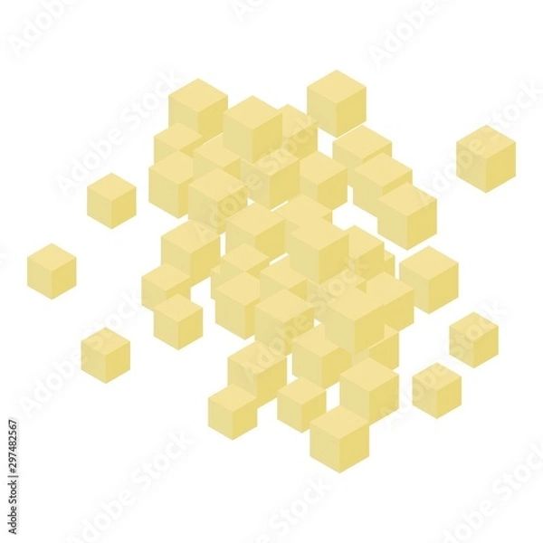 Fototapeta Cubes garlic icon. Isometric of cubes garlic vector icon for web design isolated on white background