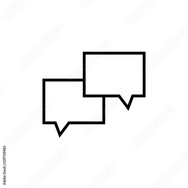 Obraz Chat bubbles icon vector illustration on a white background, Editable Stroke