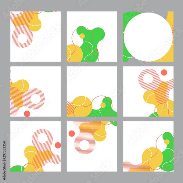 Fototapeta Set of social media banner template for sale and advertising. Coral live and additional color. Vector