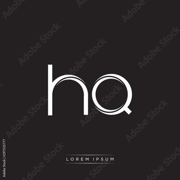 Fototapeta HQ Initial Letter Split Lowercase Logo Modern Monogram Template Isolated on Black White