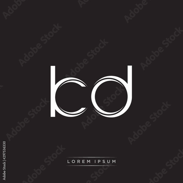 Fototapeta KD Initial Letter Split Lowercase Logo Modern Monogram Template Isolated on Black White