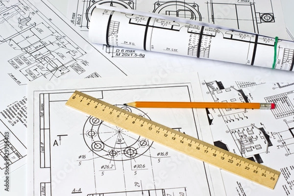 Obraz The engineering drawing