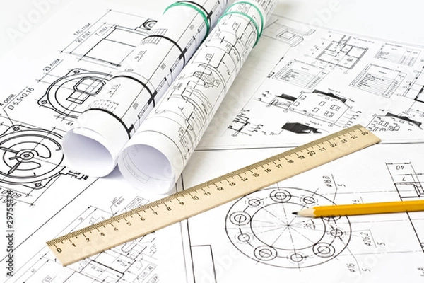 Obraz The engineering drawing