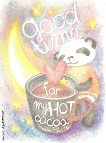 Obraz Panda and hot chocolate