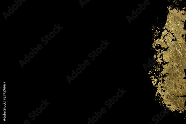 Fototapeta Abstract gold leaf on black color background