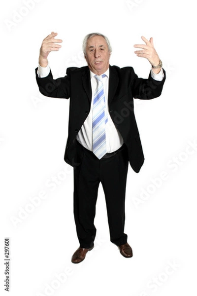 Obraz senior with hands up