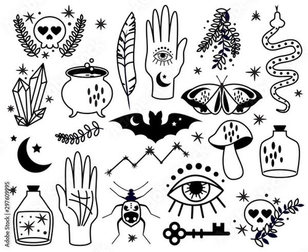Obraz Vector Collection of Occult and Magic Symbols and Graphics