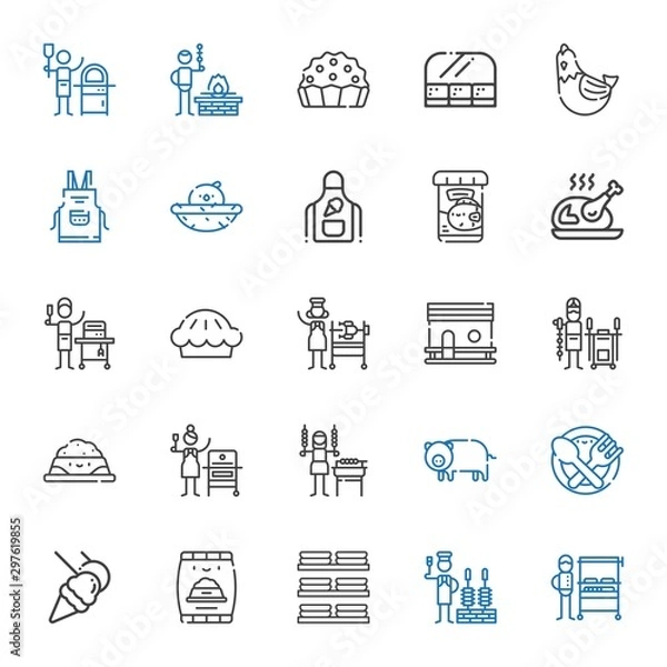 Obraz meat icons set