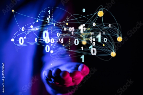 Obraz hand open in dark backgroubd