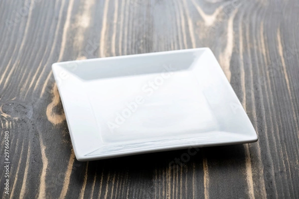 Fototapeta white square plate