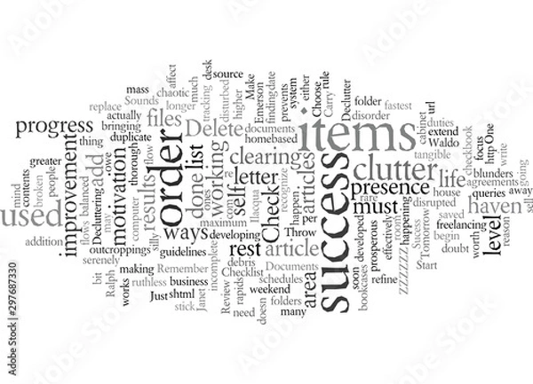 Fototapeta Declutter for Sucess