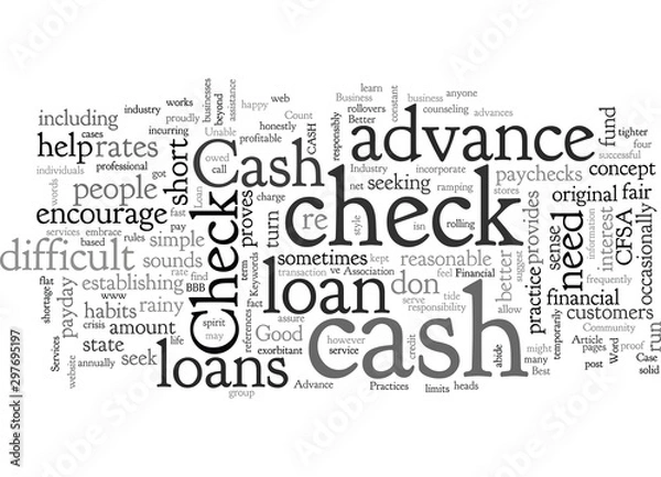 Fototapeta Check Cash Advance Loan