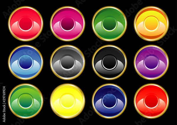 Fototapeta Set of multi-colored buttons