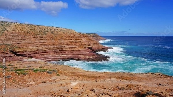 Fototapeta View of the coastal cliffs Kalbarri National Park in the Mid West region of Western Australia.