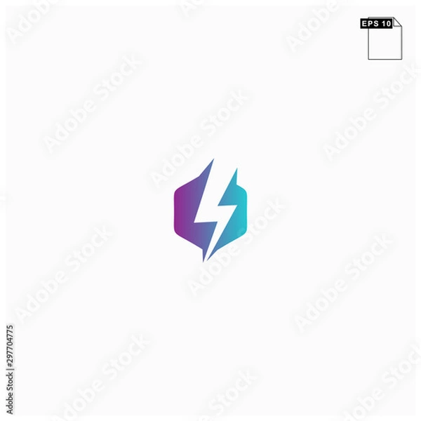 Obraz simple logo bolt with gradien
