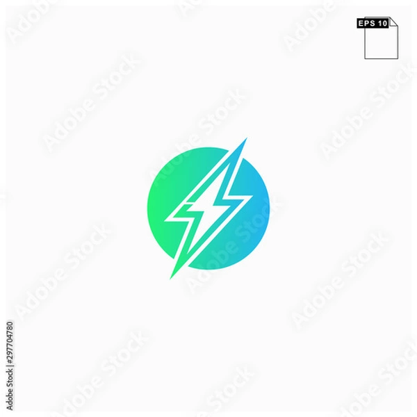Obraz simple logo bolt with gradien
