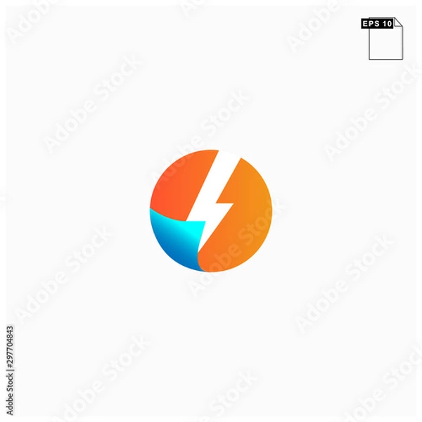 Obraz simple logo bolt with gradien