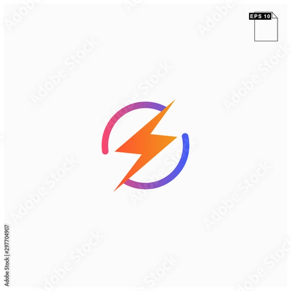 Obraz simple logo bolt with gradien