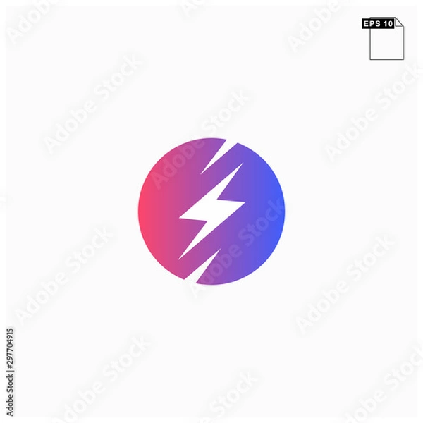 Obraz simple logo bolt with gradien