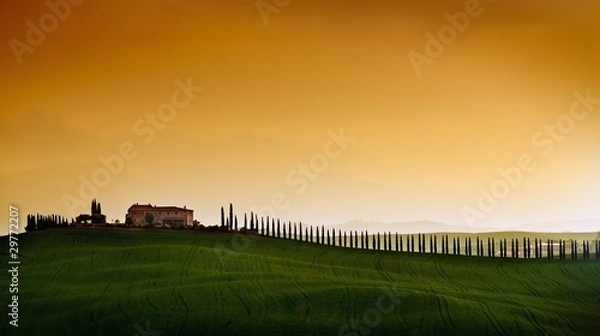 Obraz Sunset Tuscany landscape ....