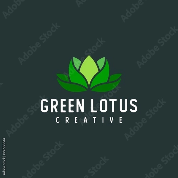 Fototapeta modern abstract lotus flower logo, vector design illustration