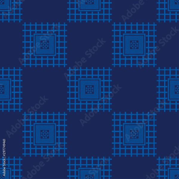 Obraz Ethnic boho seamless pattern. Lace. Embroidery on fabric. Patchwork texture. Weaving. Traditional ornament. Tribal pattern. Folk motif. Vector illustration for web design or print.