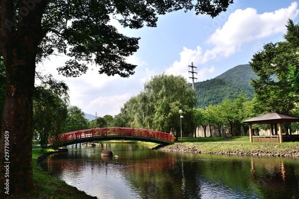 Obraz 新潟県 湯沢中央公園 池