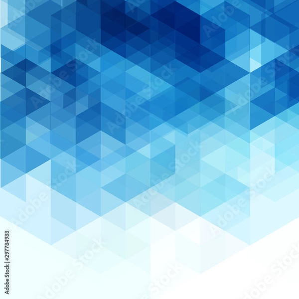 Fototapeta  Triangular blue geometric abstract background. Brochure Template