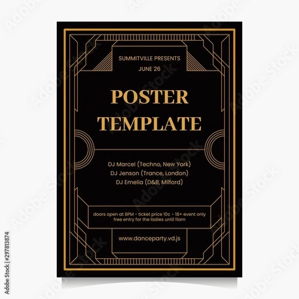 Obraz ART DECO POSTER DESIGN TEMPLATE