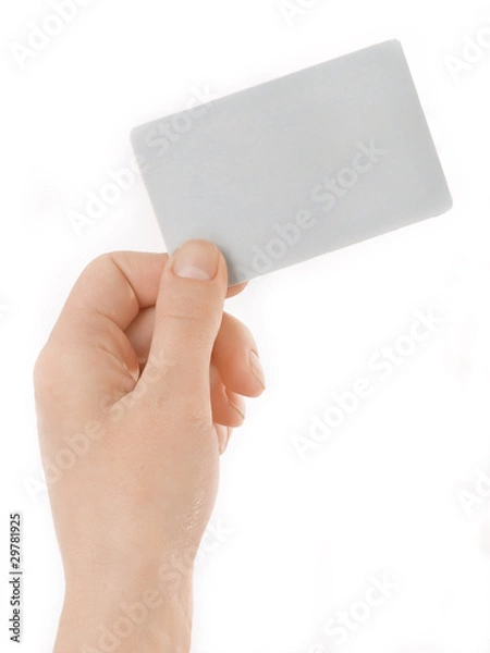Obraz Blank card in a women hand