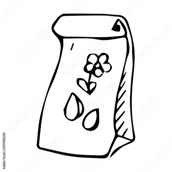 Obraz seeds in a bag vector sketch