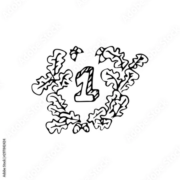 Obraz oak wreath victory vector sketch