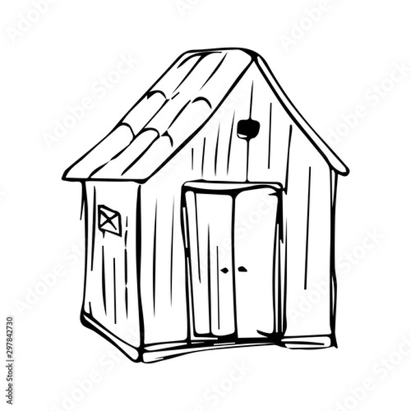 Obraz rustic barn drawing vector sketch