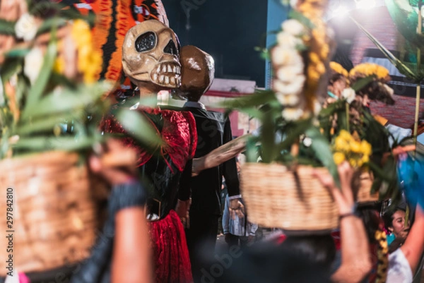 Obraz Street parade in Oaxaca for Dia de los Muertos celebration
