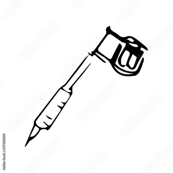 Obraz tattoo machine drawing vector sketch
