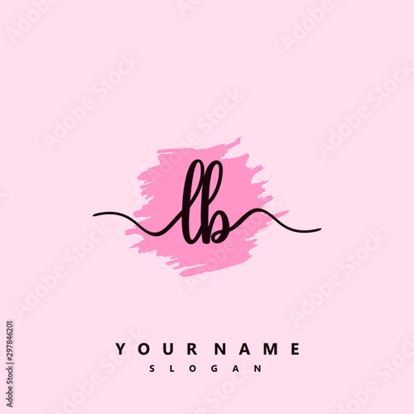 Obraz LB Initial handwriting logo vector